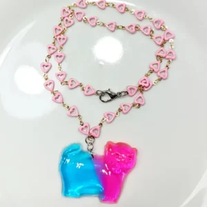 Collar Gelatina Tembleke Gatito (rosa-celeste)